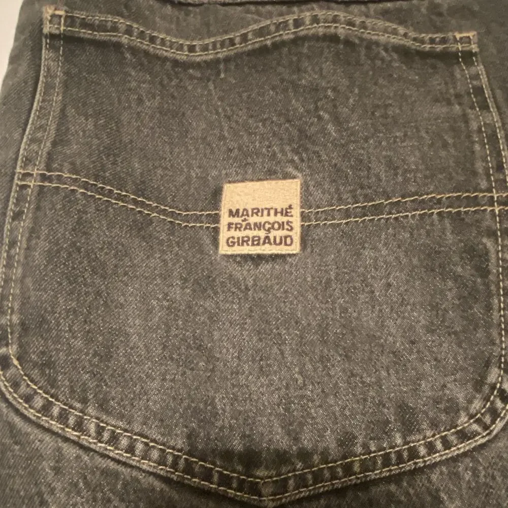 Marithé François Girbaud Men’s Black Wash Denim Straight Jeans Distressed